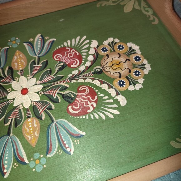 Large Transylvanian Hand Painted Tray Artist Signed Saxon German Heritage - Picture 7 of 10